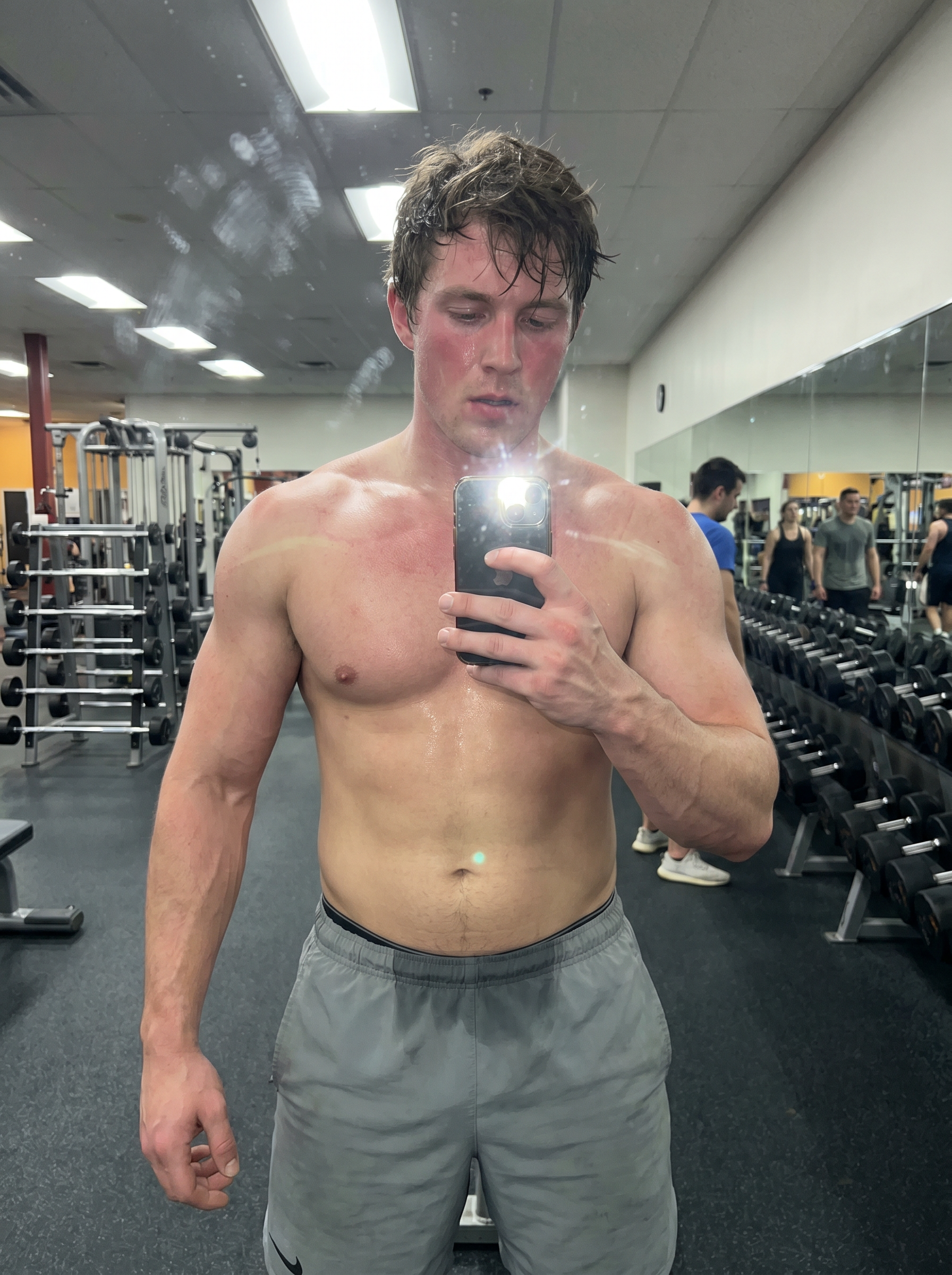 Gym mirror selfie creator photo
